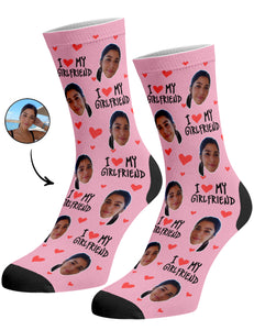 גרביים עם פרצופים דגם - I Love My Girlfriend Socks