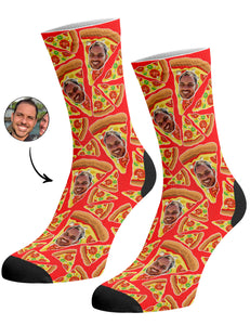 גרביים עם פרצופים דגם - Pizza My Face Socks