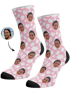 גרביים עם פרצופים דגם - Cow Print Face Socks