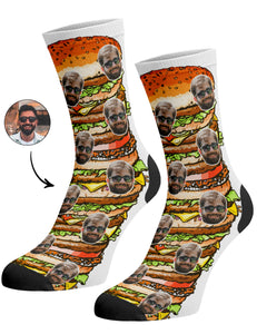 גרביים עם פרצופים דגם - Huge burger socks