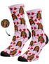 גרביים עם פרצופים דגם - Heart Lollipops Socks