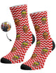 גרביים עם פרצופים דגם - Zig Zag Face Pattern Socks