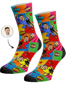 גרביים עם פרצופים דגם - Superhero Socks