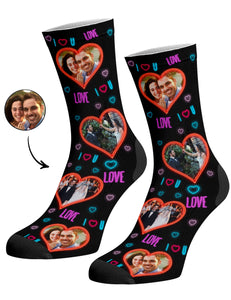 גרביים עם פרצופים דגם - Love Collage Socks