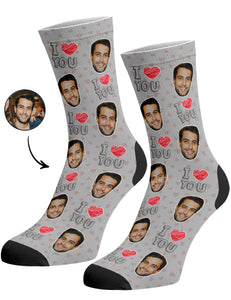 גרביים עם פרצופים דגם - I Heart You Socks