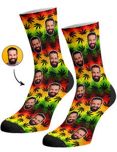 גרביים עם פרצופים דגם - Marijuana Socks