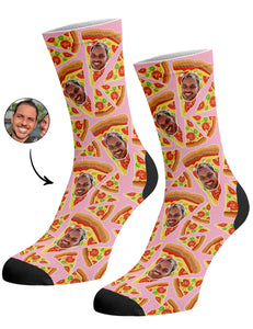 גרביים עם פרצופים דגם - Pizza My Face Socks