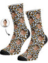 גרביים עם פרצופים דגם - Leopard Print Face Socks