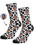 גרביים עם פרצופים דגם - Cow Print Face Socks