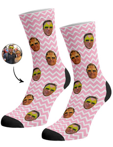 גרביים עם פרצופים דגם - Zig Zag Face Pattern Socks