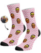 גרביים עם פרצופים דגם - Zig Zag Face Pattern Socks