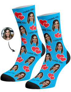 גרביים עם פרצופים דגם - I Love You Valentines Day Socks