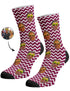 גרביים עם פרצופים דגם - Zig Zag Face Pattern Socks