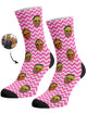 גרביים עם פרצופים דגם - Zig Zag Face Pattern Socks